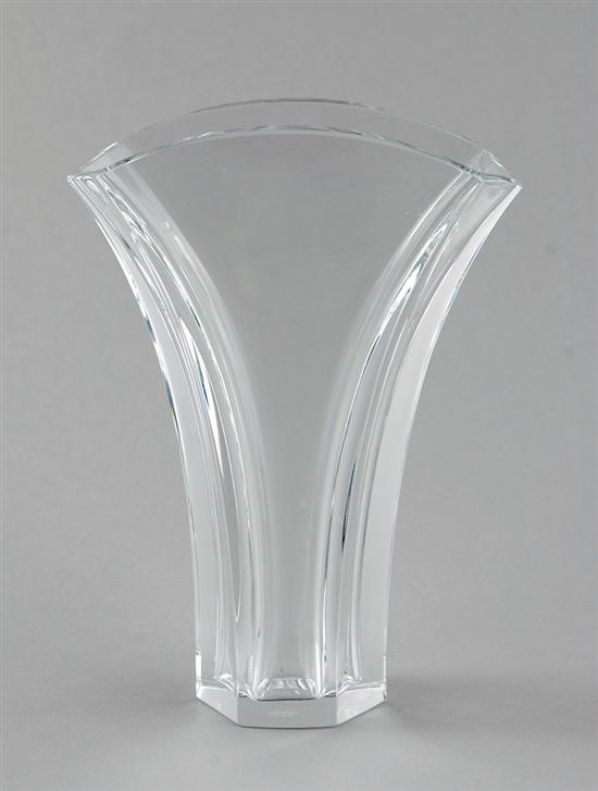 Appraisal: Baccarat crystal vase flattened flared rim tapering to hexagonal base