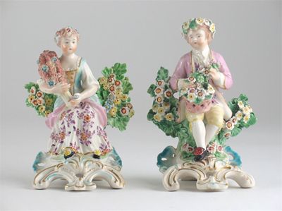 Appraisal: Two Derby figures of Spring and Summer personified as children