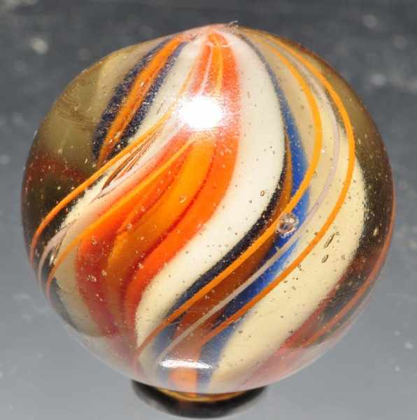 Appraisal: Ridge Core Swirl Marble Description White ridge core Alternating orange