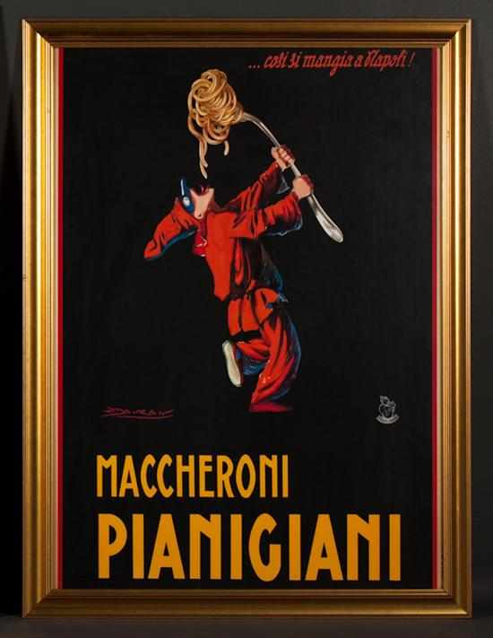 Appraisal: Reproduction Italian advertising poster ''Maccheroni Pianigiani '' framed Estimate -