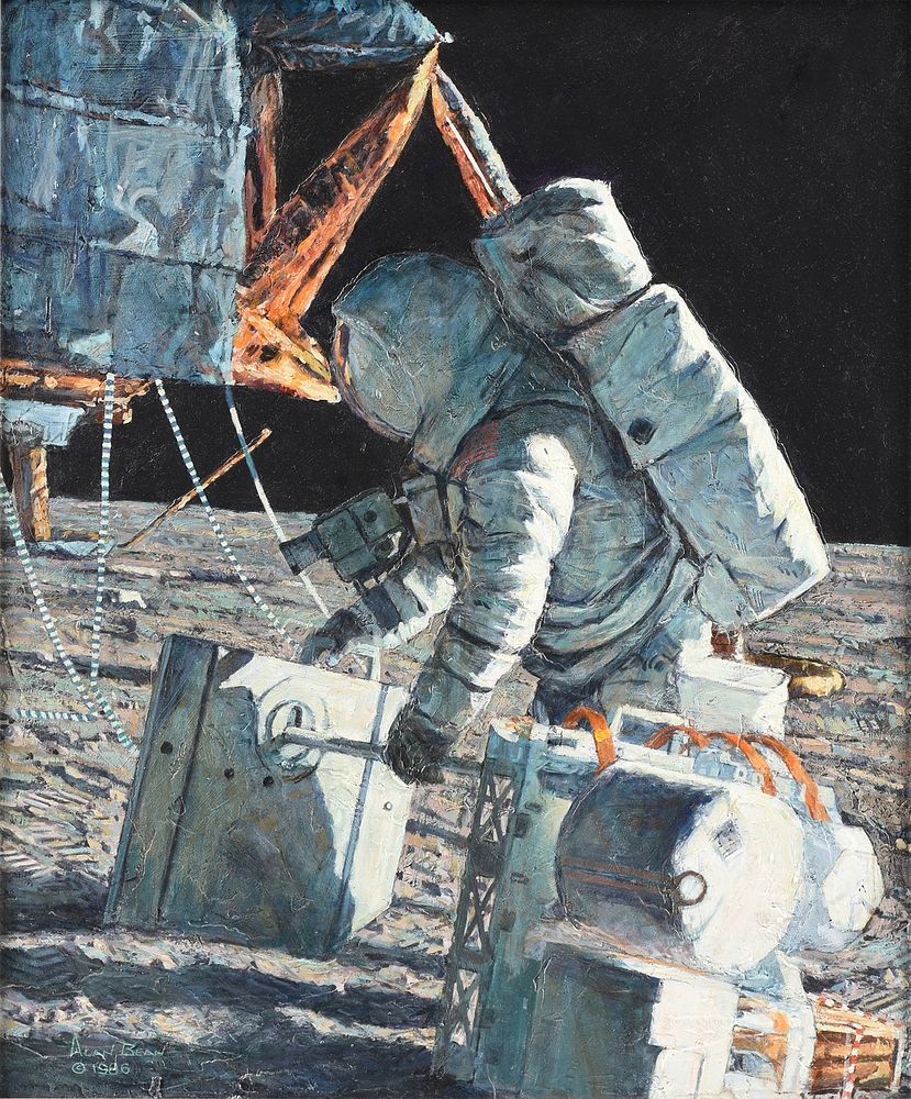 Appraisal: ALAN BEAN American Texas - A PAINTING Load 'Em Up