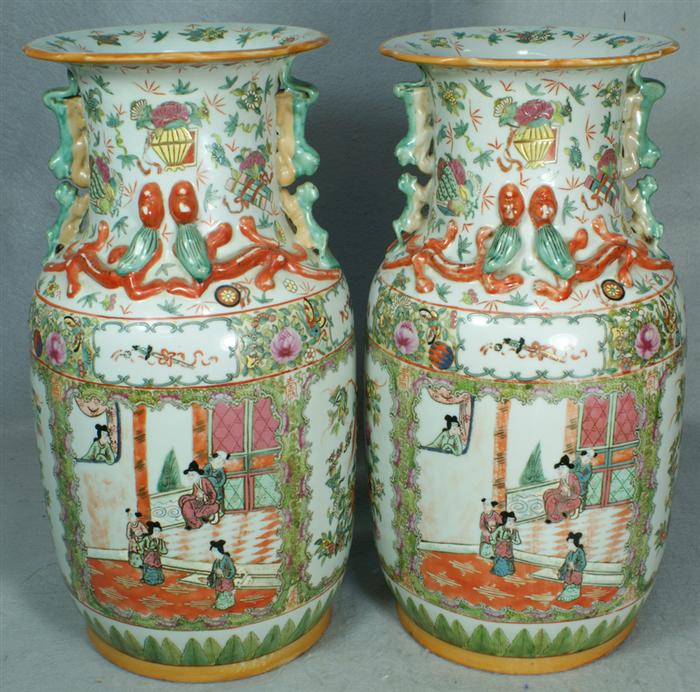 Appraisal: Pr of contemporary Chinese porcelain vases h th c Estimate