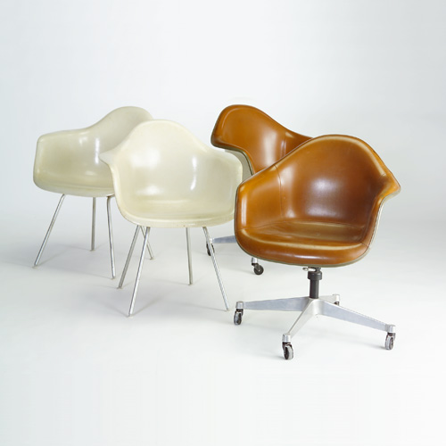 Appraisal: CHARLES EAMES HERMAN MILLER Four fiberglass shell armchairs two in