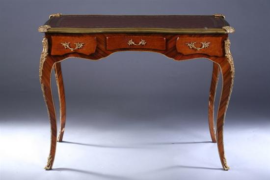 Appraisal: LOUIS XV INLAID BUREAU PLAT th century With gilt metal