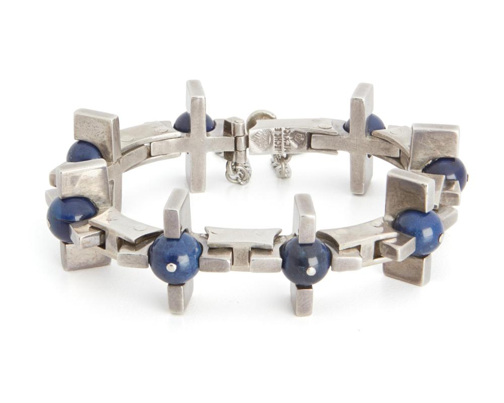 Appraisal: An Antonio Pineda silver and lapis lazuli bracelet - Taxco