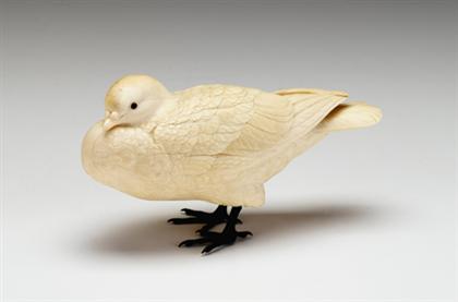 Appraisal: Fine and large Japanese elephant ivory bird study late th