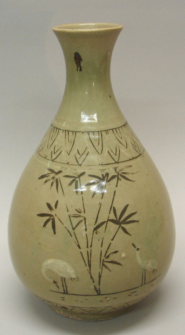 Appraisal: Vase features trees and birds t S