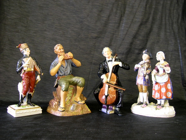 Appraisal: Collection of Four Porcelain Figures consisting of a French polychromed