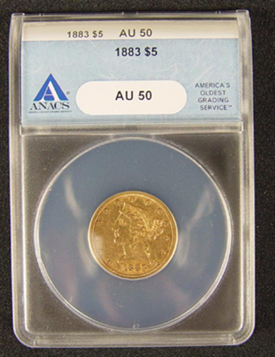 Appraisal: Liberty Gold Coin ANACS certified and graded AU