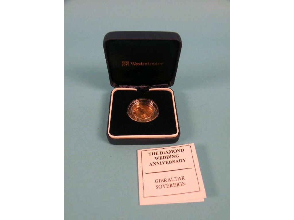 Appraisal: A Royal Diamond Wedding Anniversary Gibraltar gold sovereign