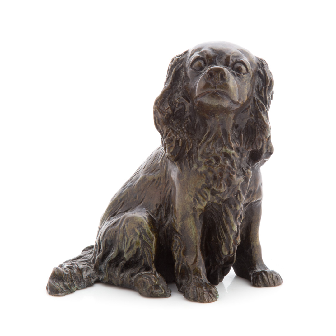 Appraisal: Audrey Fournier King Charles Spaniel bronze American b Detailed figure