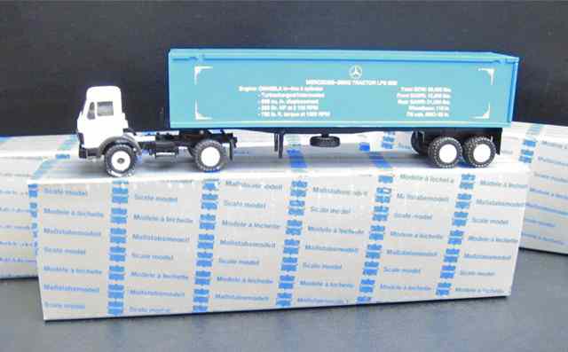 Appraisal: THREE CONRAD DIECAST SCALE MODEL TRACTOR TRAILERS all are Mercedes-Benz