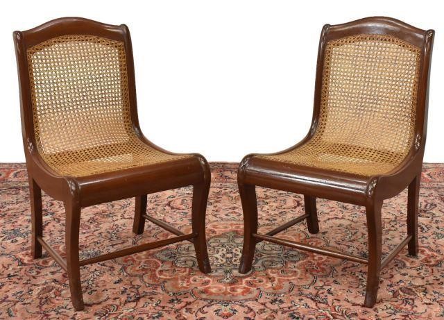 Appraisal: lot of Colonial style child's chairs mahogany frames cane back