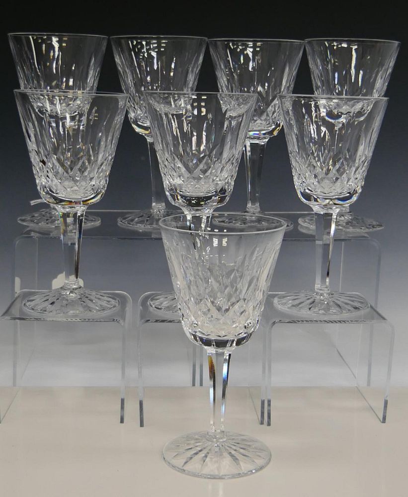 Appraisal: WATERFORD CRYSTAL LISMORE CLARET WINE GLASSES A lot of Waterford