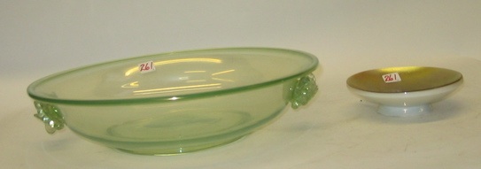 Appraisal: TWO AMERICAN ART GLASS BOWLS One is a Steuben Calcite