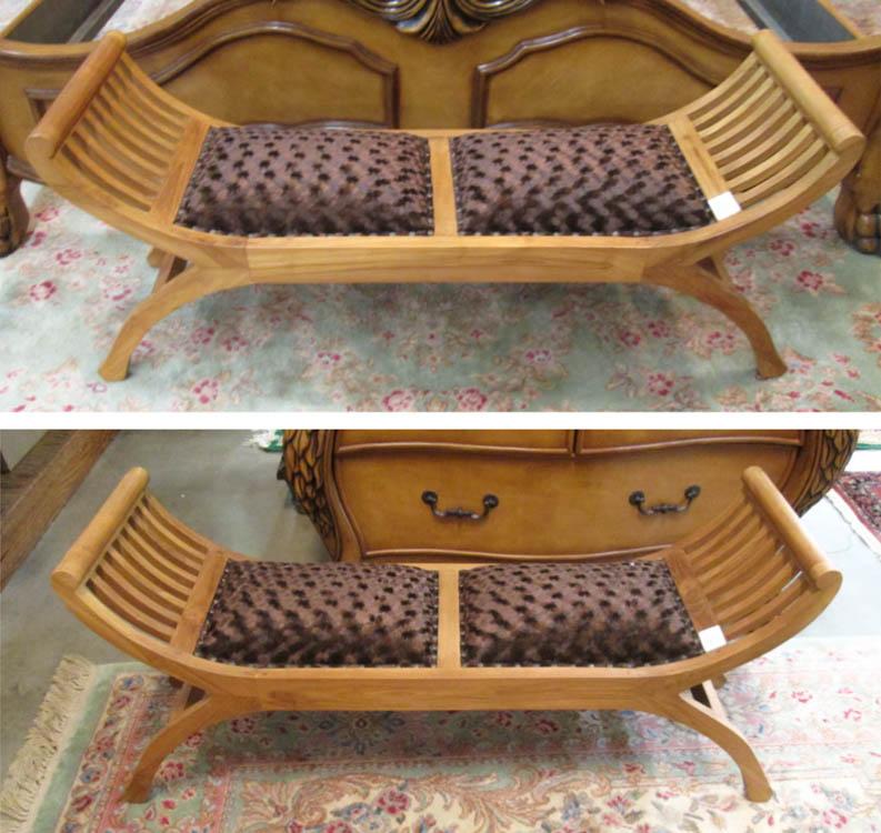 Appraisal: PAIR OF TEAK WINDOW BENCHES each a long and narrow