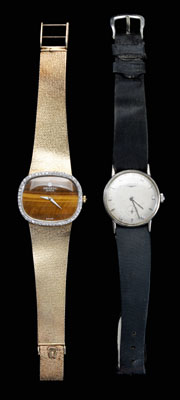 Appraisal: Two gold diamond wristwatch