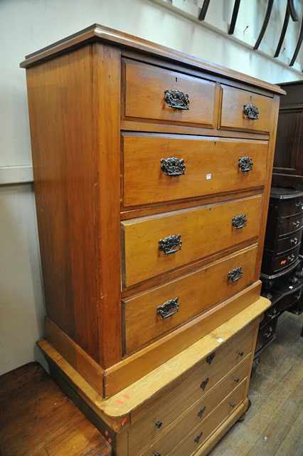 Appraisal: AN EDWARDIAN PINE FIVE DRAWER CHEST