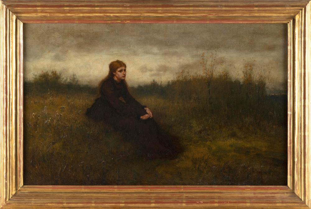 Appraisal: GEORGE HENRY BOUGHTON NEW YORK ENGLAND - TWILIGHT MUSINGS OIL