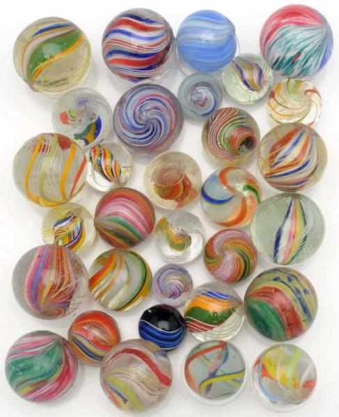 Appraisal: Lot of Assorted Handmade Marbles Includes onionskins one Joseph's Coat