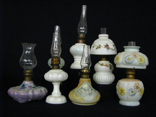 Appraisal: Group of Victorian Miniature Lamps including seven pressed pattern and