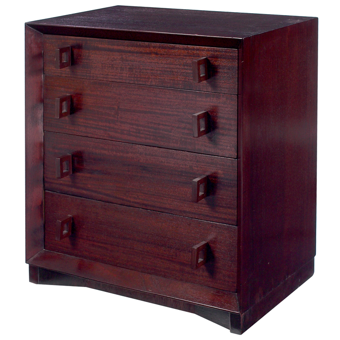 Appraisal: s Modern chest by Plymouth cherry stained mahogany case has