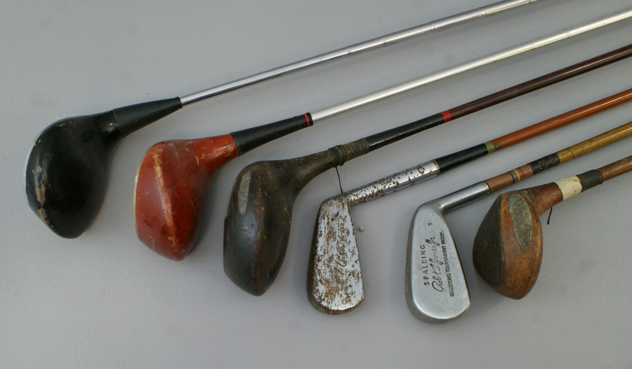 Appraisal: misc wood metal shafted golf clubs woods irons