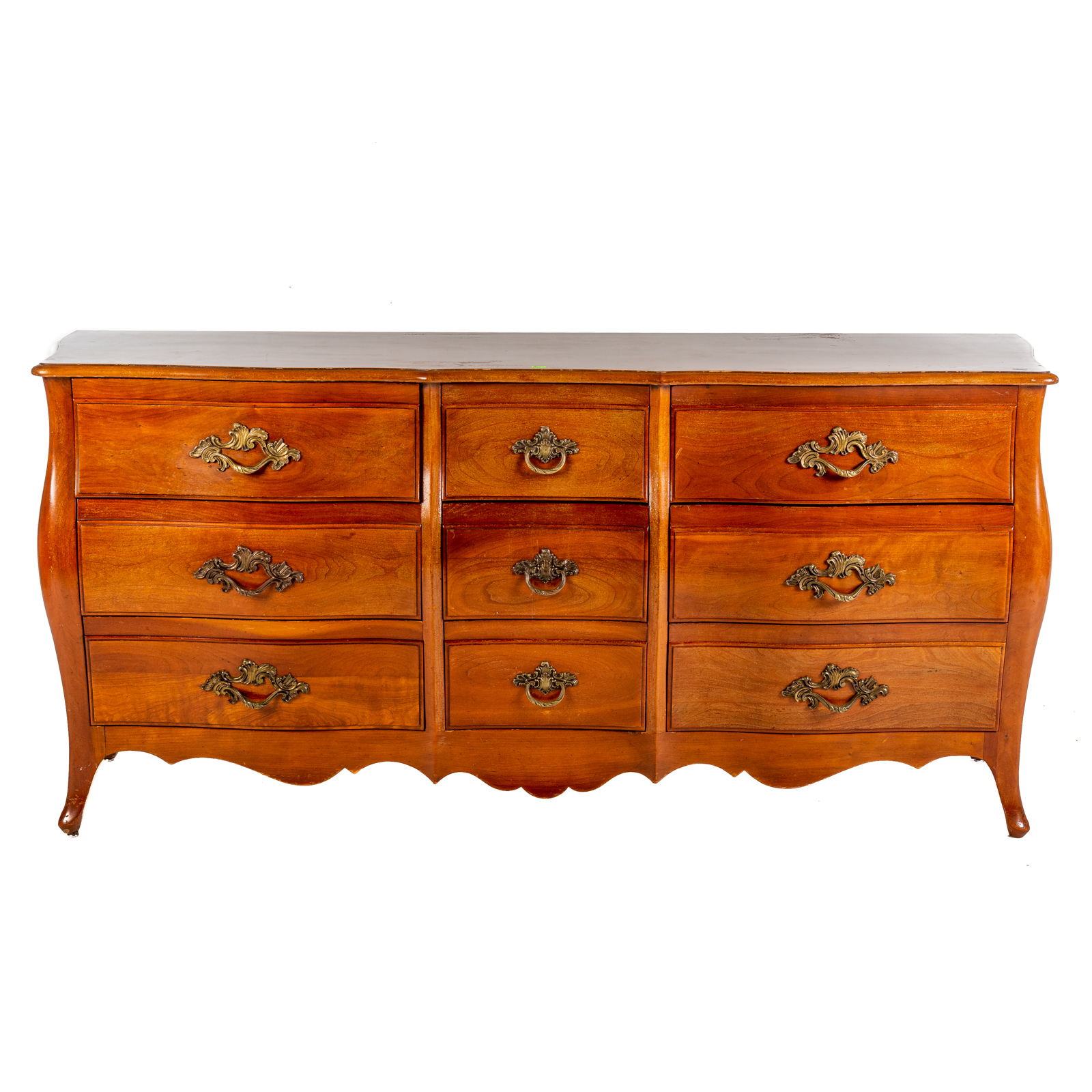 Appraisal: JOHN WIDDICOMB LOUIS XV STYLE DOUBLE DRESSER Shaped front with