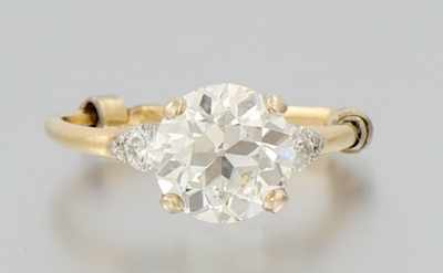 Appraisal: An Estate Ladies' Diamond Engagement Ring Yellow gold and platinum