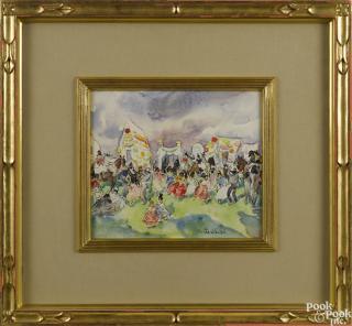 Appraisal: Martha Walter American - watercolor of a Mexican celebration signed