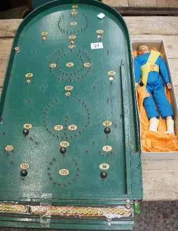 Appraisal: Early Bagatelle Board along with a Early Thunderbirds Puppet