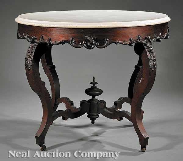 Appraisal: An American Rococo Carved Rosewood Center Table mid- th c