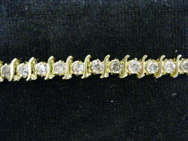 Appraisal: Diamond Tennis Bracelet carats of round diamonds long k yellow