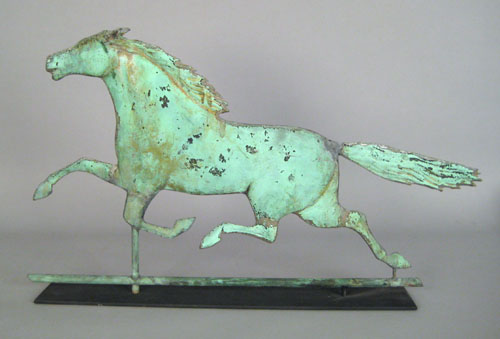 Appraisal: Swell body copper running horse weathervane th c retaining a