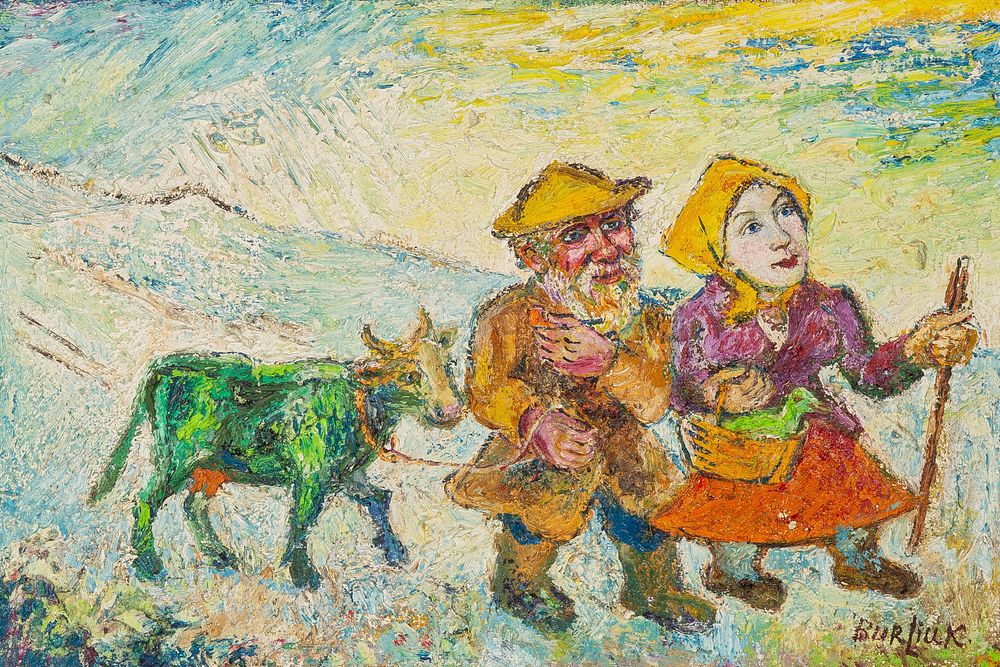 Appraisal: DAVID BURLIUK RUSSIAN - DAVID BURLIUK RUSSIAN - Couple Leading