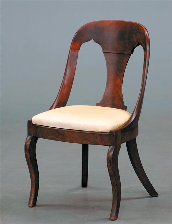 Appraisal: Victorian mahogany gondola side chair circa BH