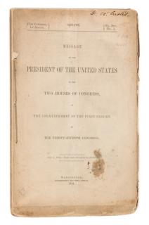 Appraisal: LINCOLN Abraham - Message of the President of the United