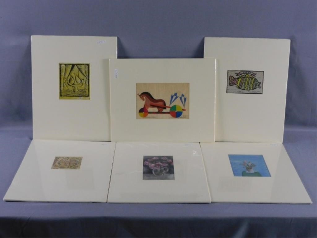 Appraisal: EDGAR LOUIS YAEGER - MICHIGAN FRANCE six colored lithographs To