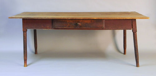 Appraisal: Maple tavern table th c retaining an old red surface