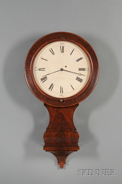 Appraisal: Mahogany Gallery Wall Clock by J N Dunning Burlington Vermont