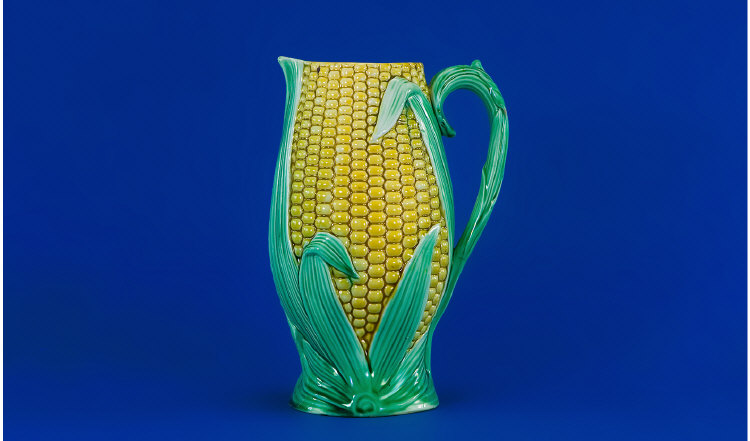 Appraisal: Victorian Majolica Corn Jug Date inches in height