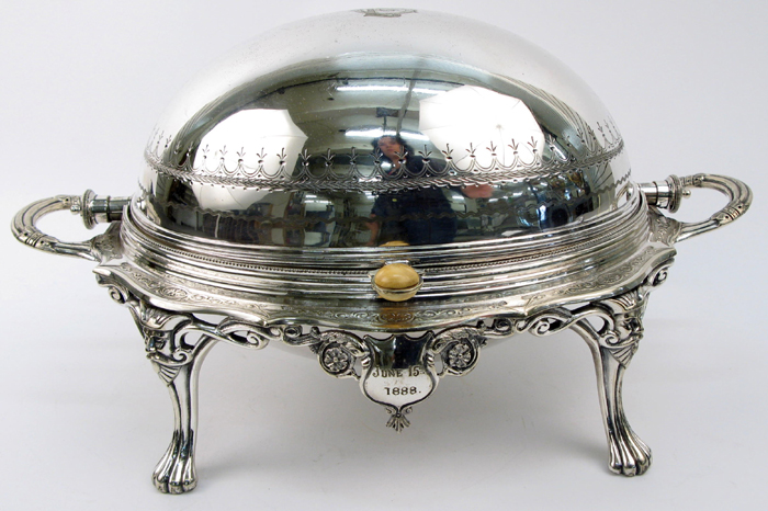 Appraisal: AN ENGLISH TH CENTURY SILVER PLATED HOT WATER SERVER dated