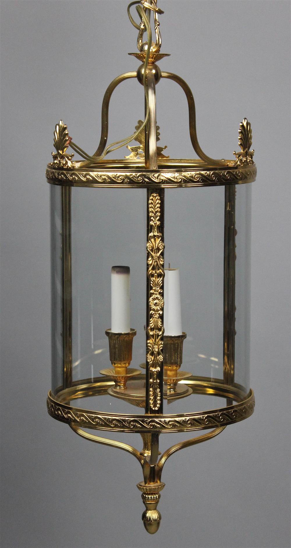 Appraisal: NEOCLASSICAL GILT METAL LANTERN CHANDELIER approx - h w in