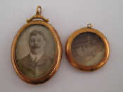 Appraisal: Two yellow metal tests carat gold double sided lockets both