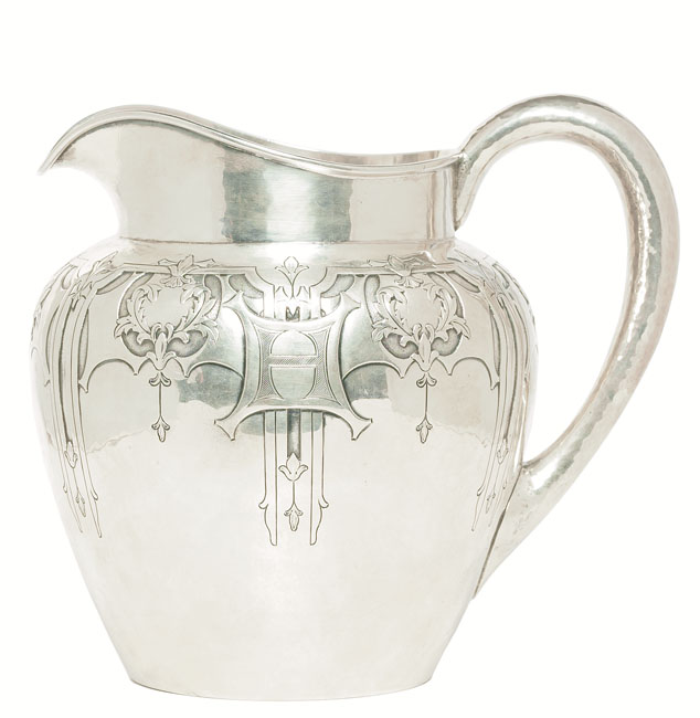 Appraisal: Exceptional Mulholland handled vessel hand wrought sterling with an intricately