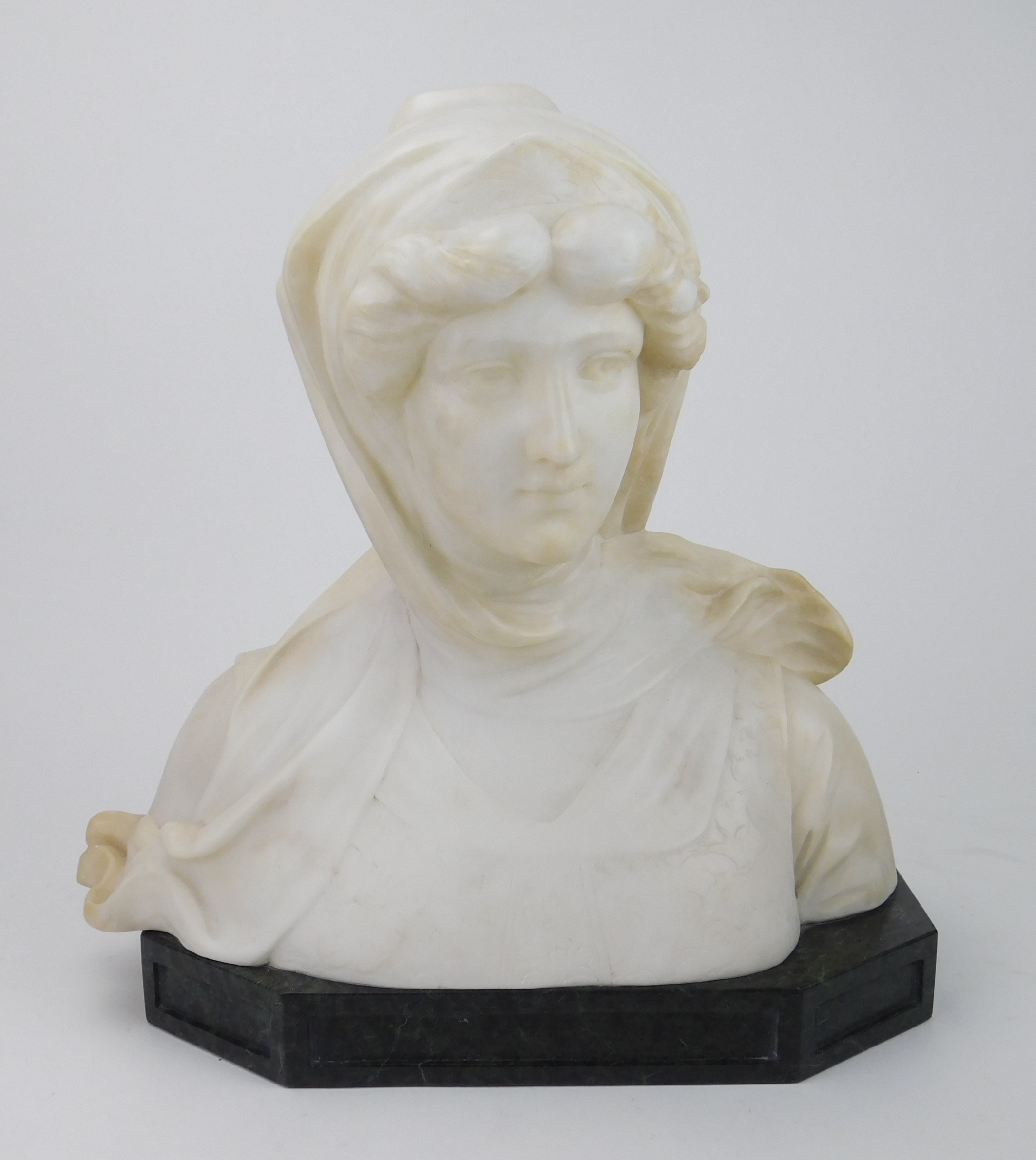 Appraisal: Marble bust of A Lady in a Scarf x x