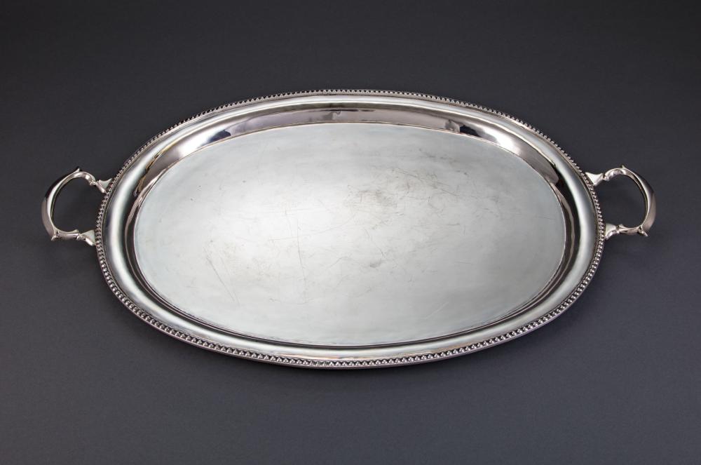 Appraisal: Mexican Sterling Silver Tea Tray Juventino Lopez Reyes Mexico City