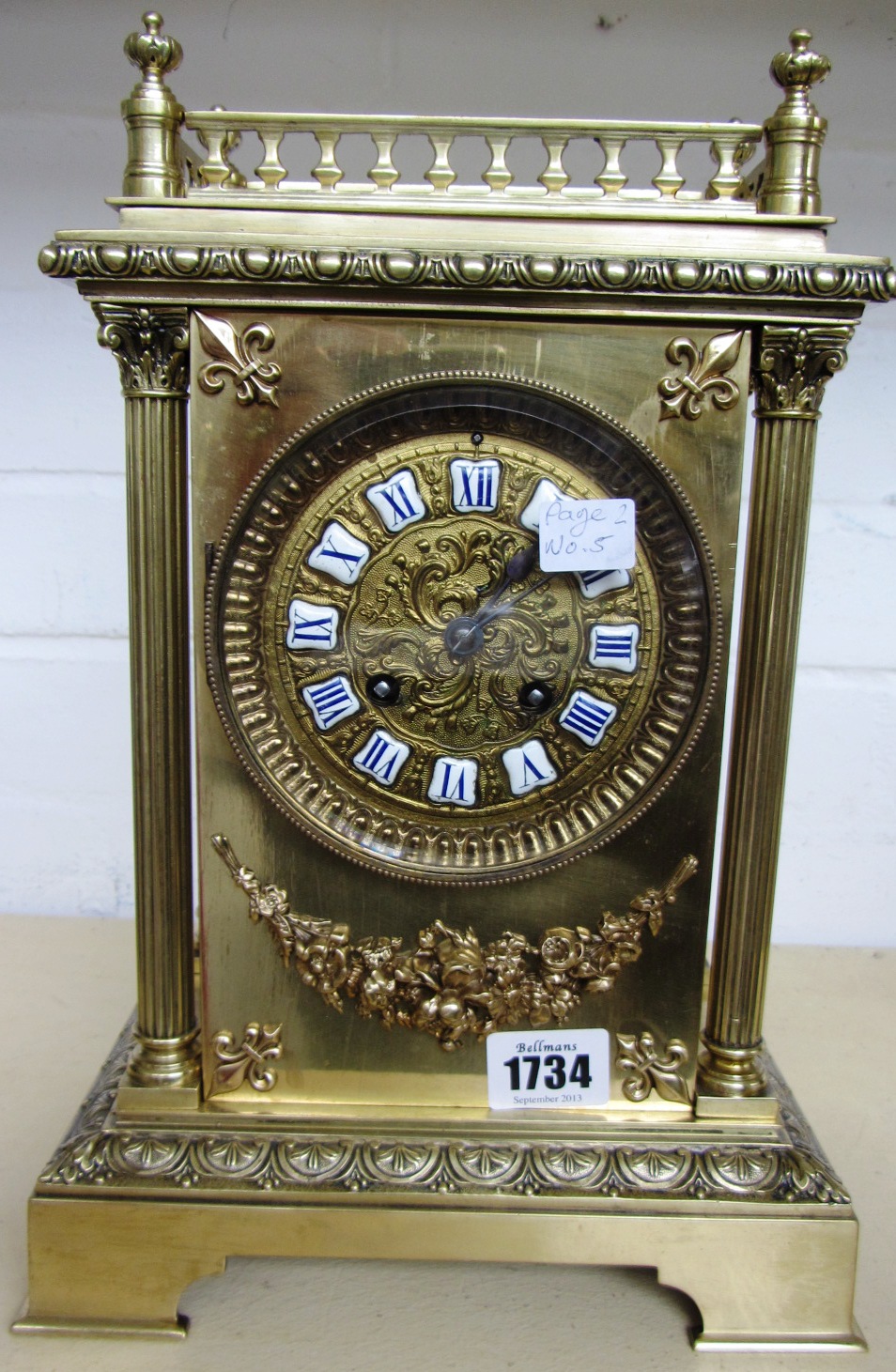 Appraisal: A French gilt brass cased mantel clock late th century