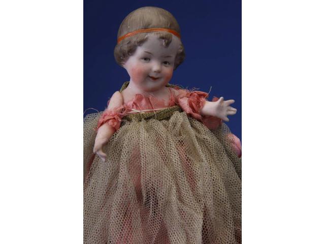 Appraisal: Heubach Novelty Lamp Germany ca half bisque coquette-type child with