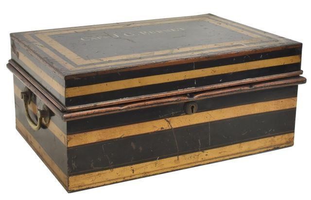 Appraisal: Painted metal strong box manufactured for John Little Company Limited